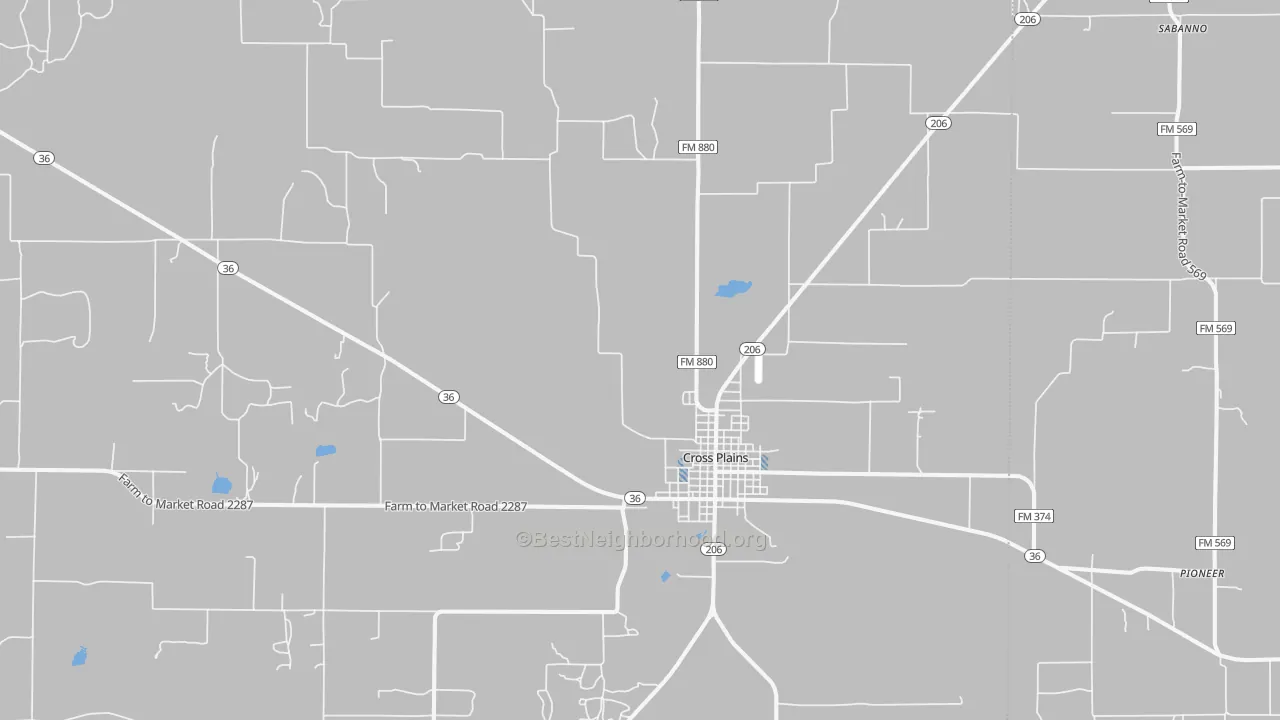 Transit Grade map of Cross Plains, TX