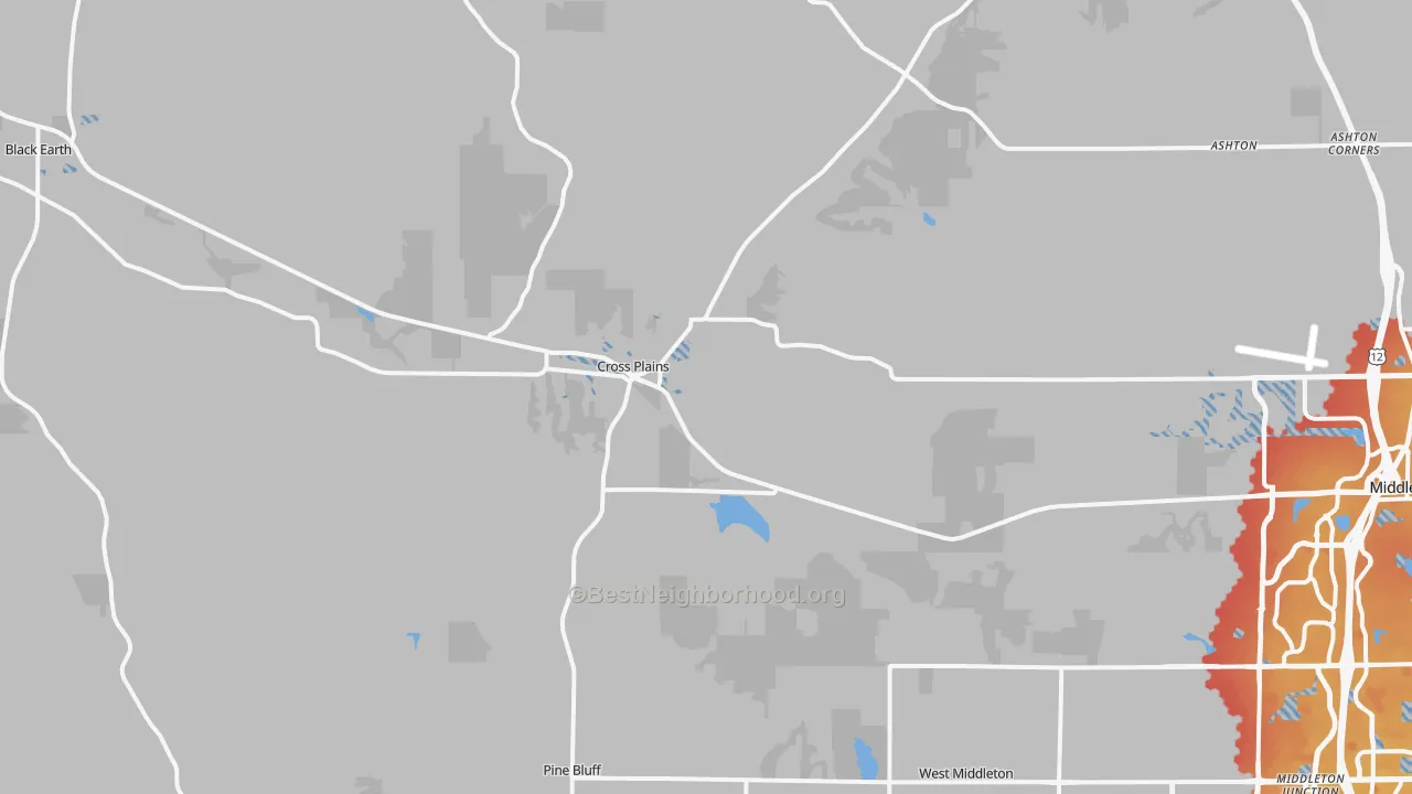 Transit Grade map of Cross Plains, WI