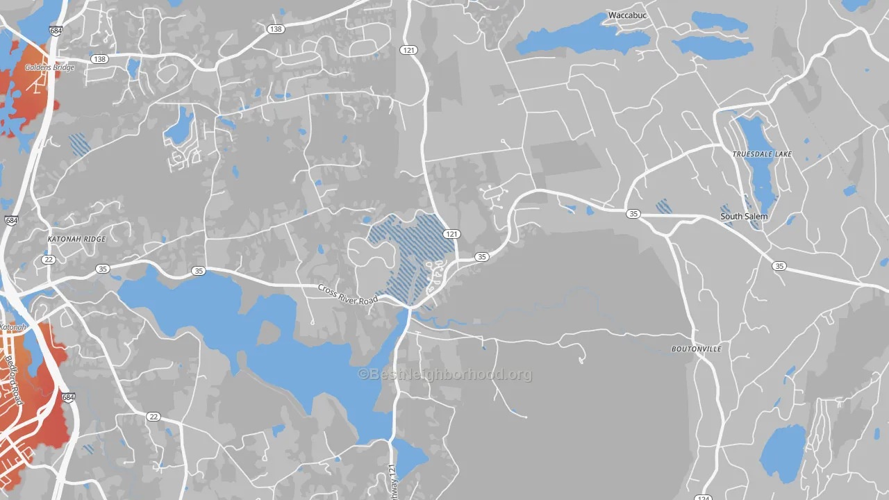 Transit Grade map of Cross River, NY