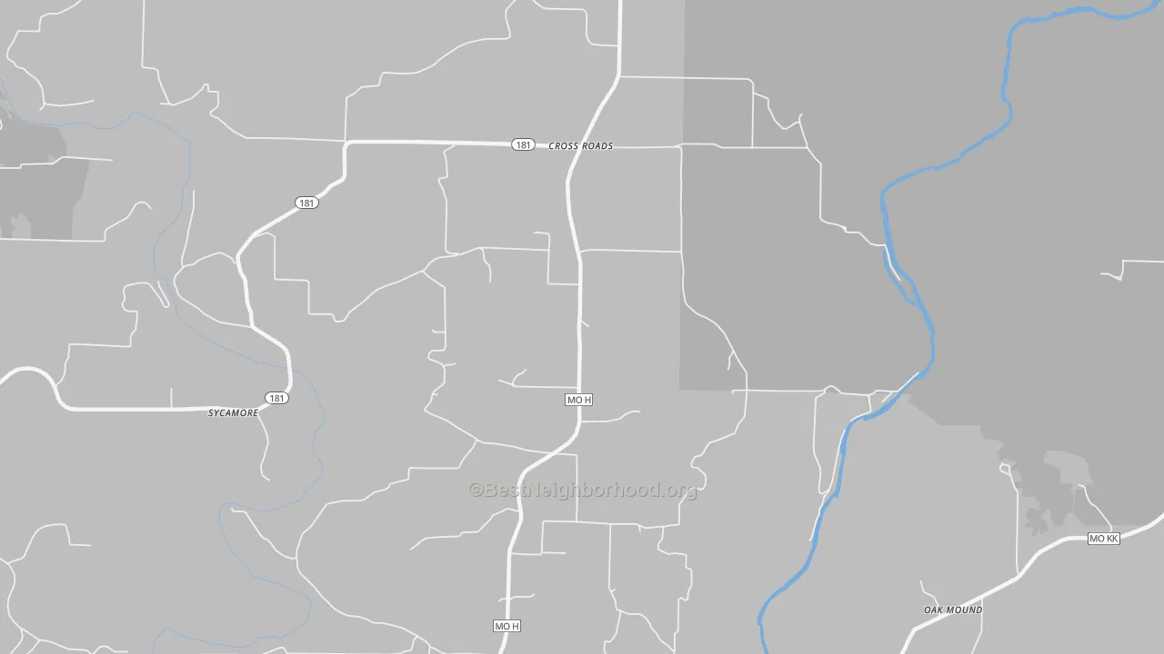 Transit Grade map of Cross Roads, MO