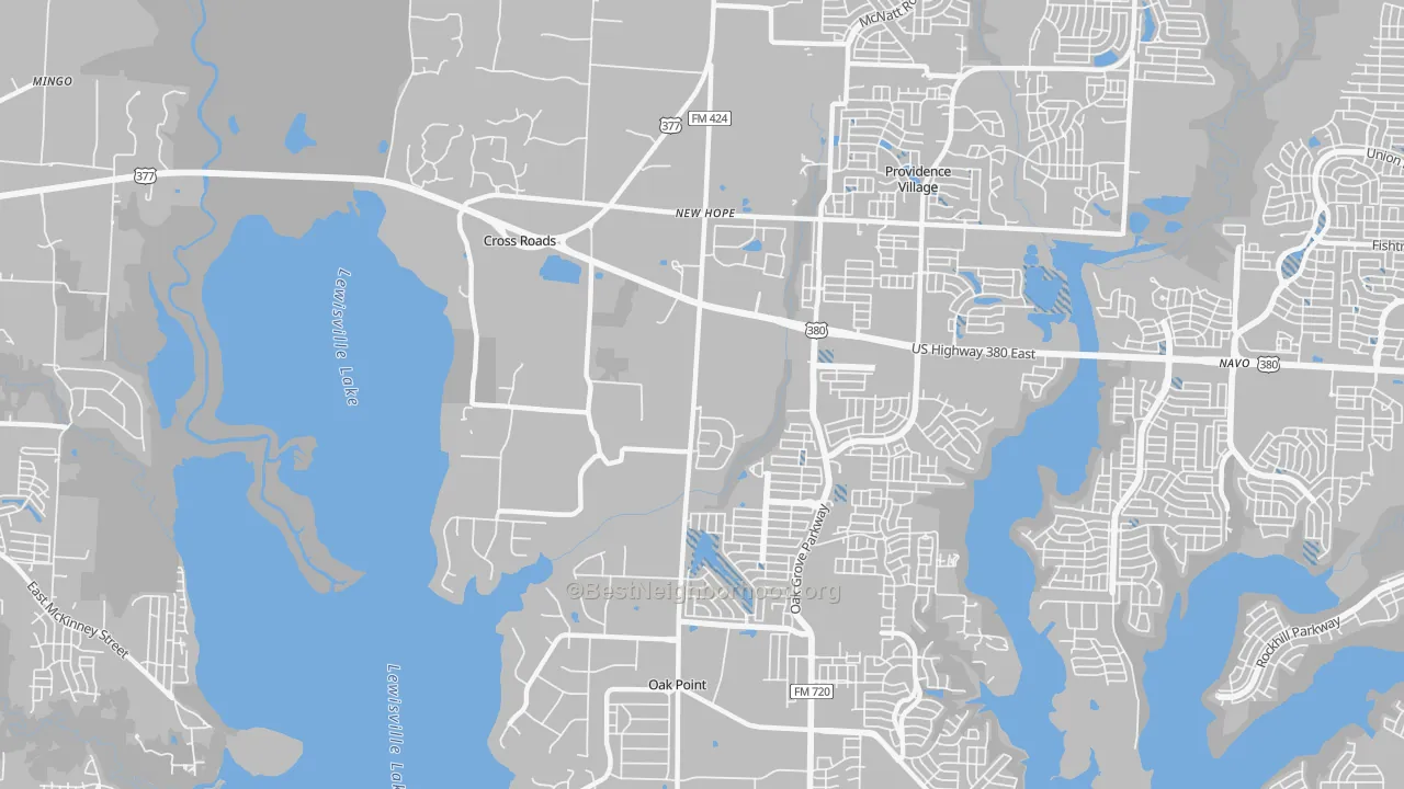 Transit Grade map of Cross Roads, TX