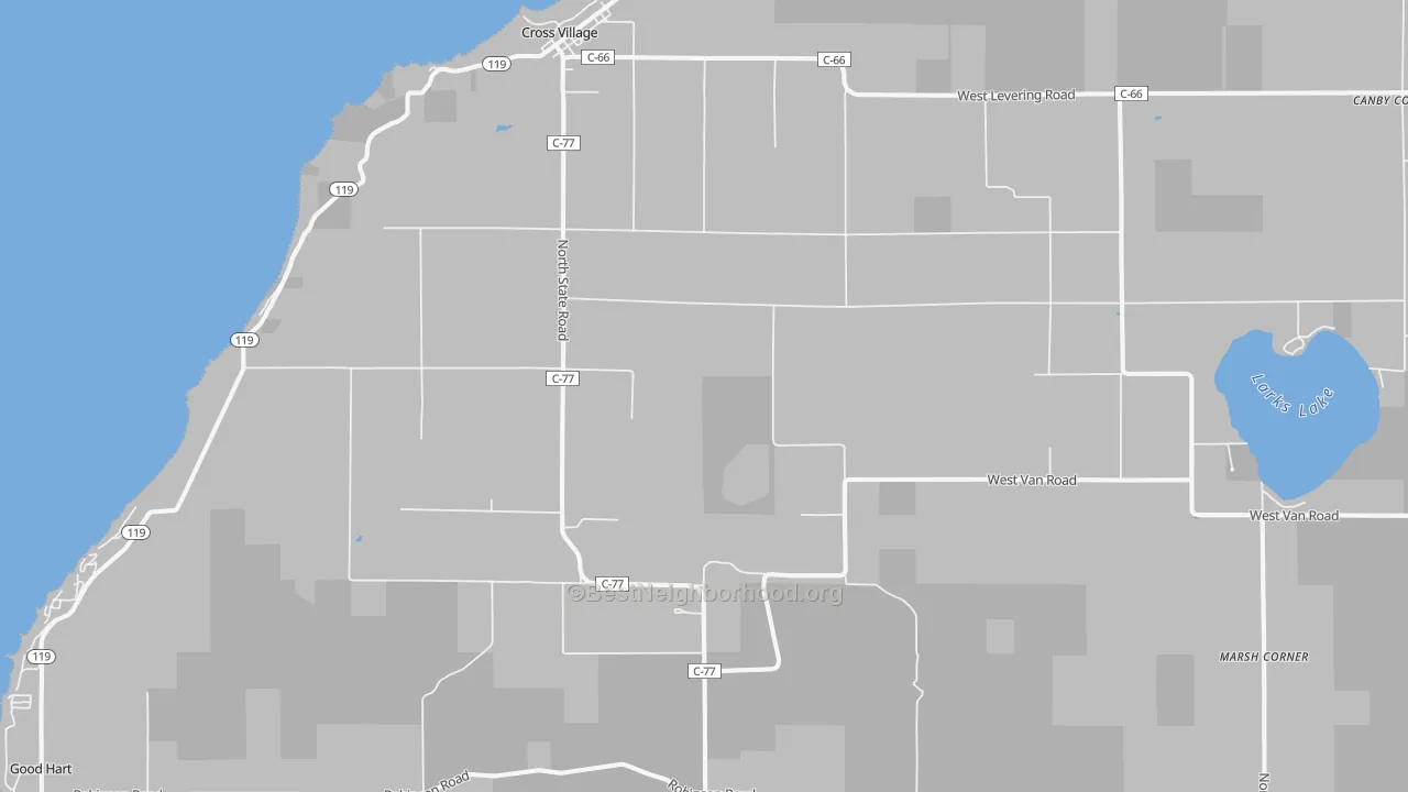 Transit Grade map of Cross Village, MI