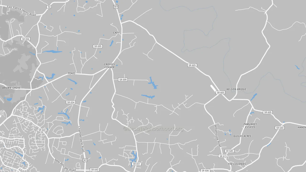 Transit Grade map of Crosses Corner, VA