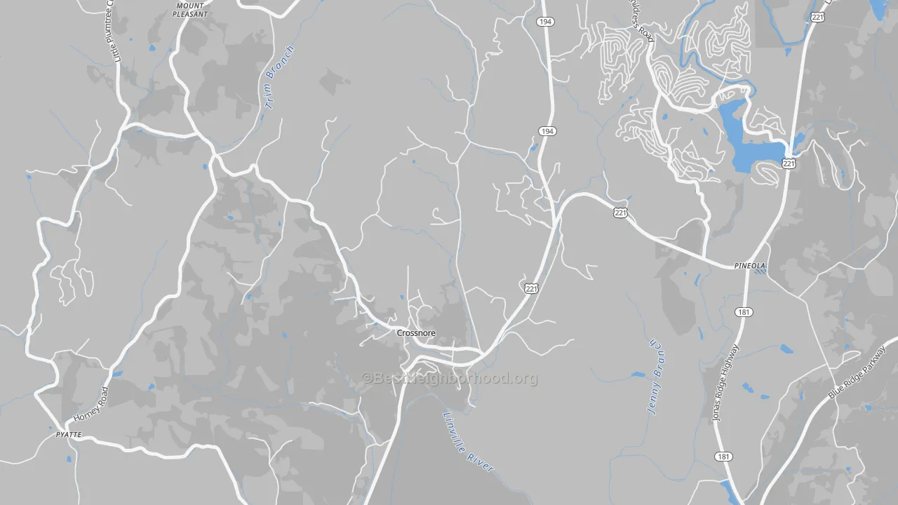 Transit Grade map of Crossnore, NC