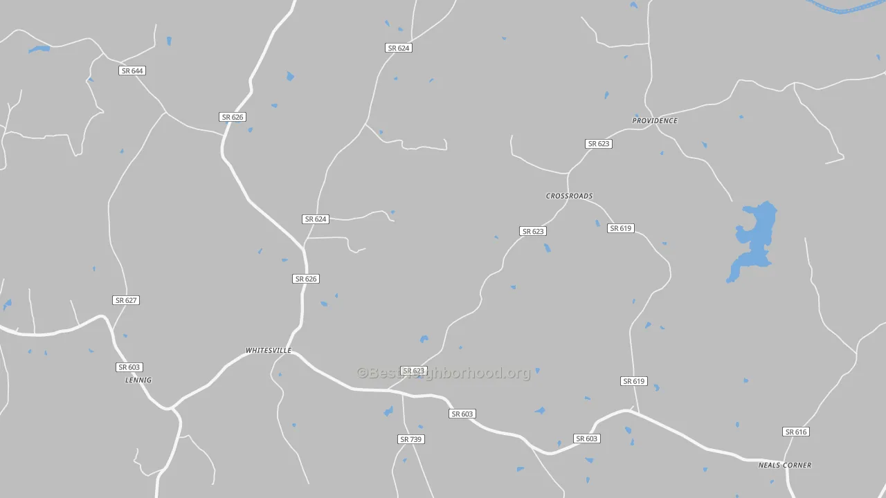 Transit Grade map of Crossroads, VA