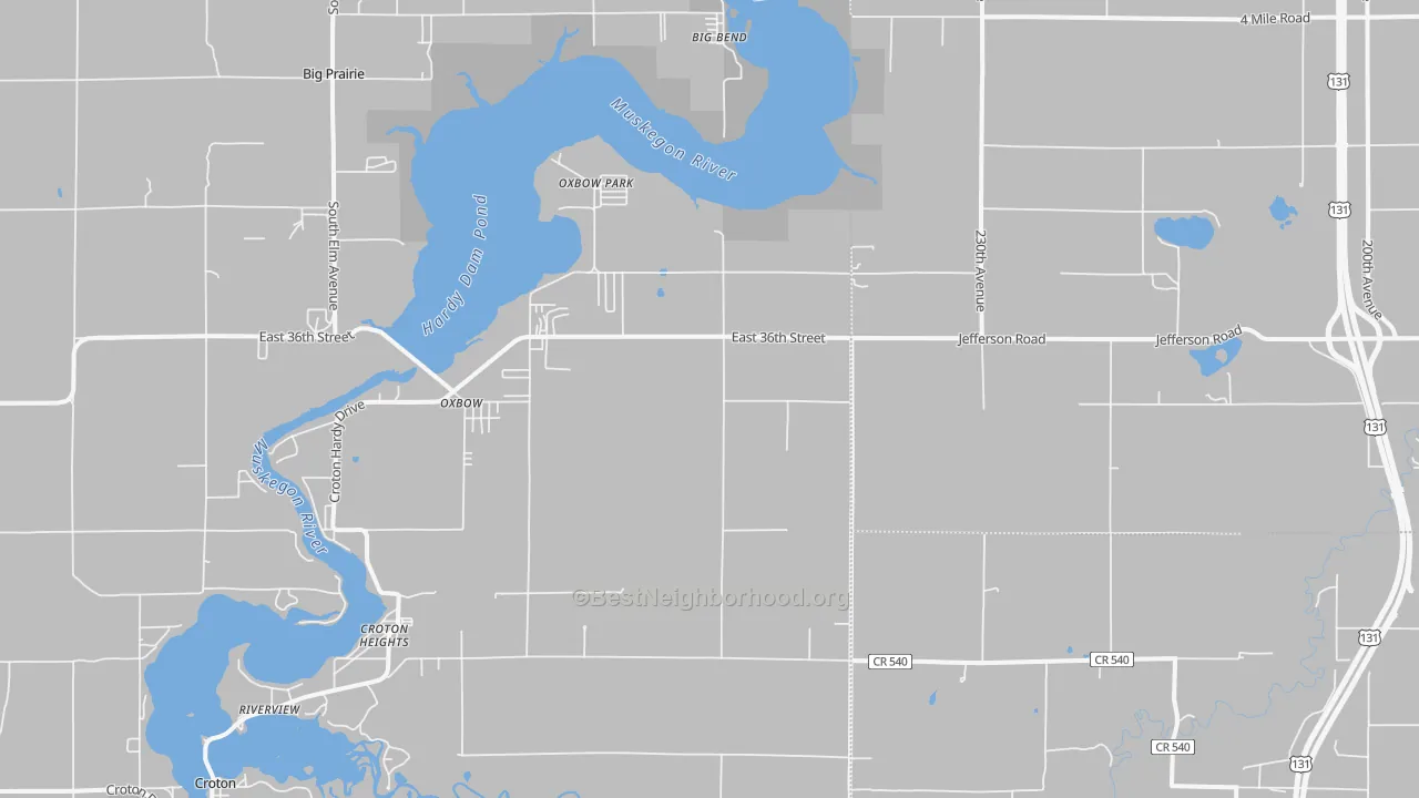 Transit Grade map of Croton Heights, MI