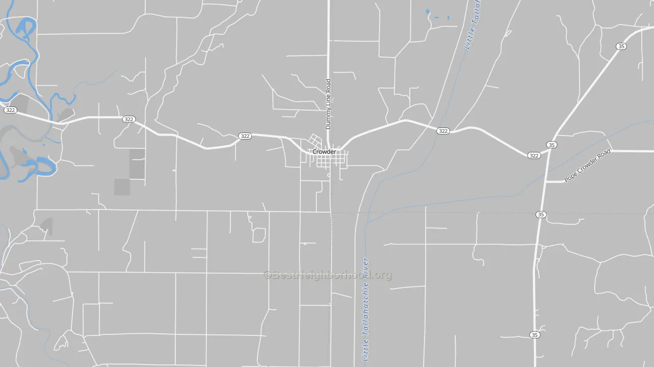 Transit Grade map of Crowder, MS