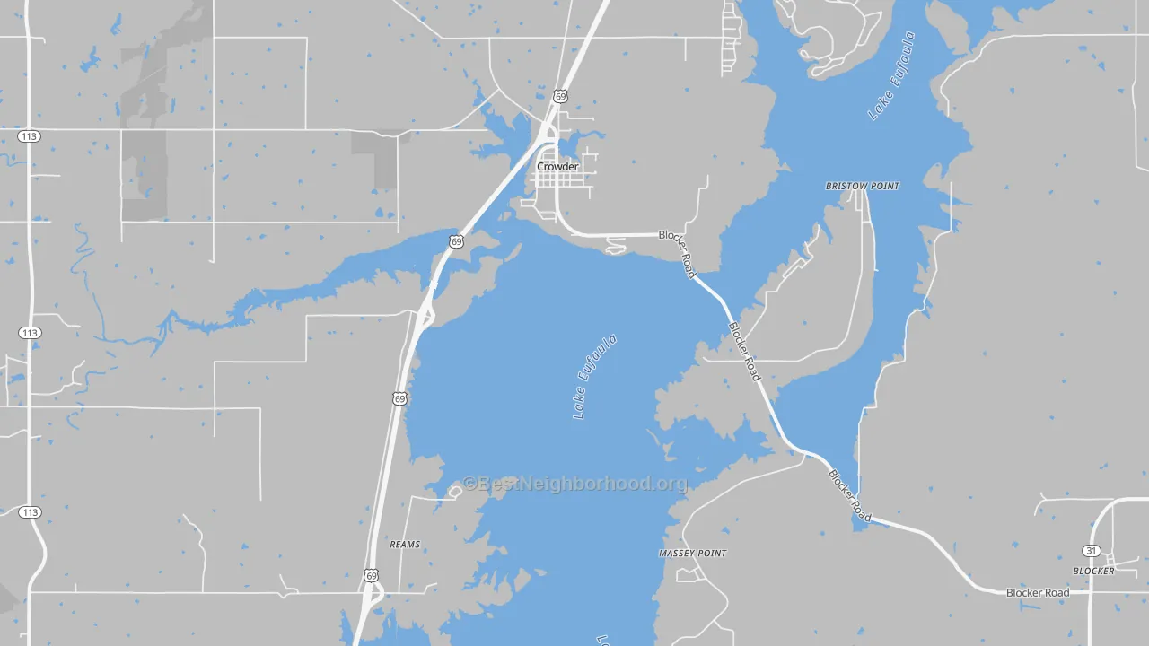 Transit Grade map of Crowder, OK