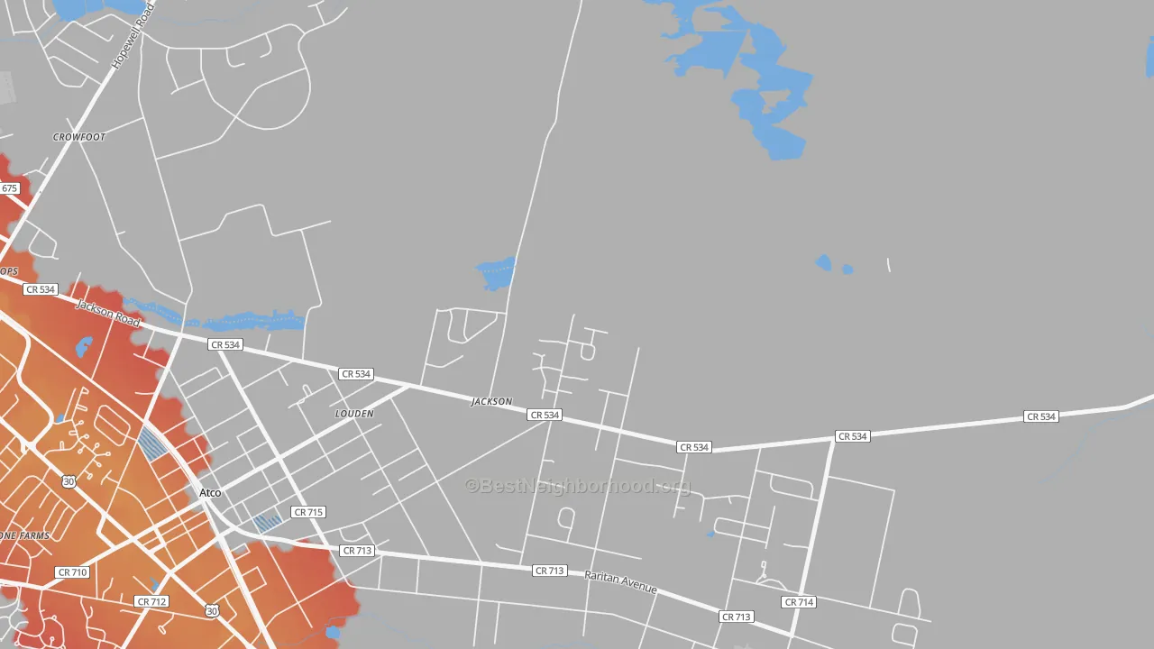 Transit Grade map of Crowfoot, NJ