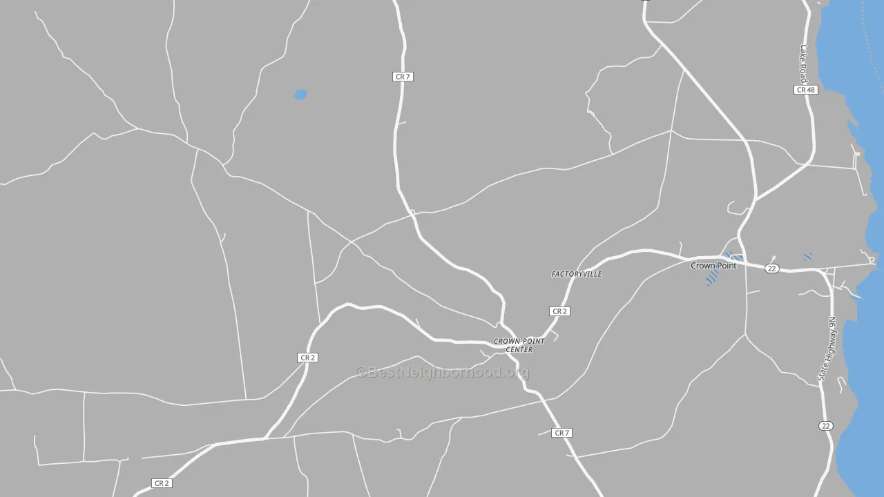 Transit Grade map of Crown Point Center, NY