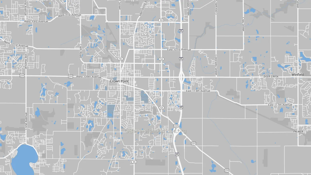 Transit Grade map of Crown Point, IN