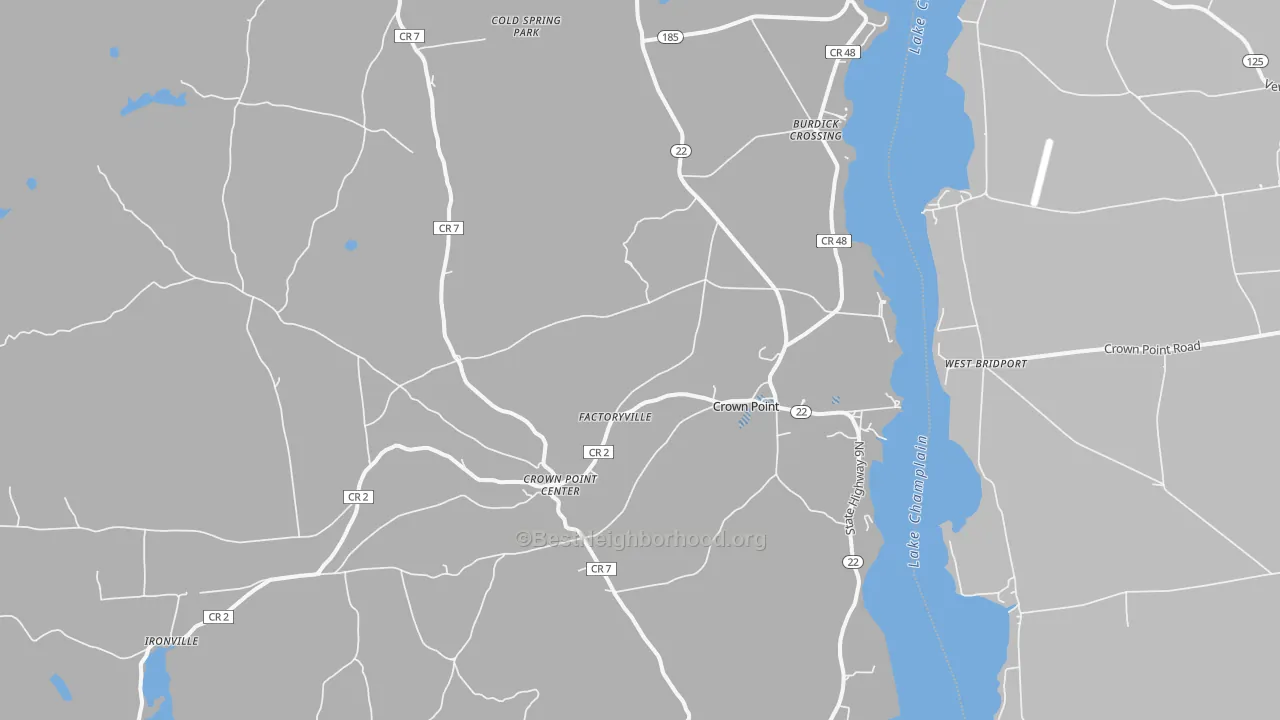 Transit Grade map of Crown Point, NY