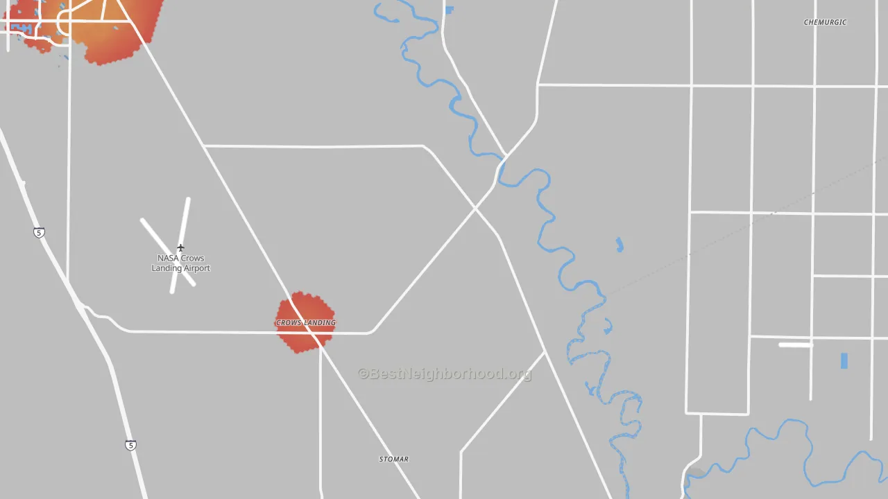 Transit Grade map of Crows Landing, CA