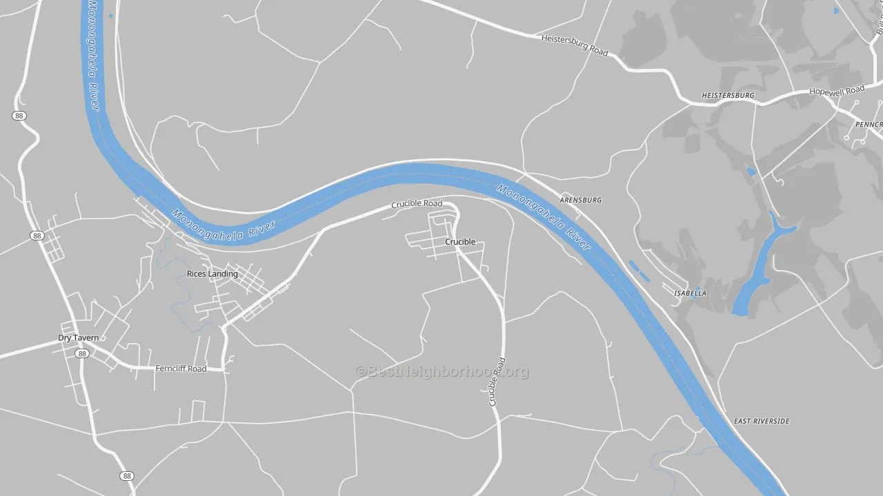 Transit Grade map of Crucible, PA