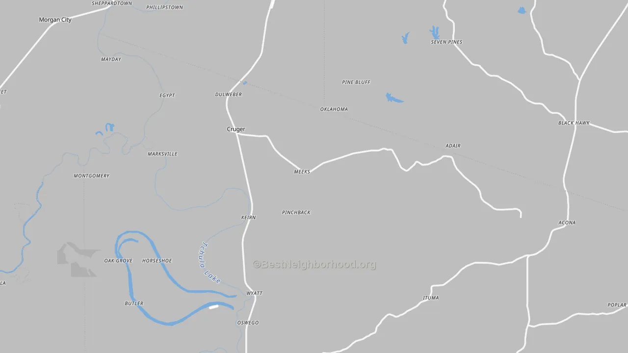 Transit Grade map of Cruger, MS