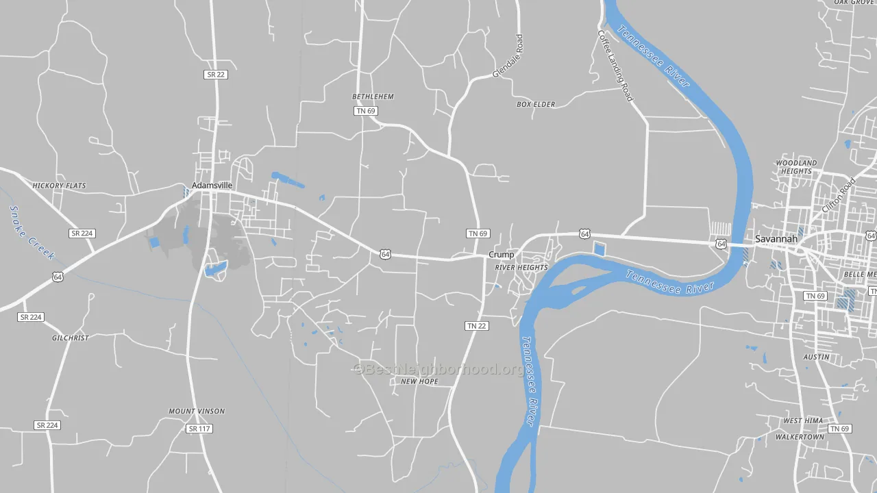Transit Grade map of Crump, TN
