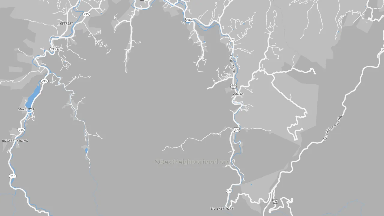 Transit Grade map of Cruso, NC