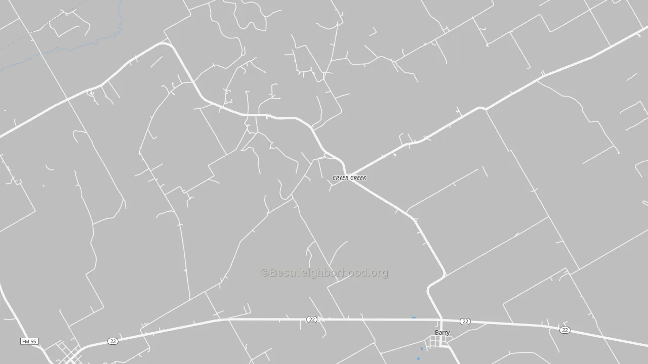 Transit Grade map of Cryer Creek, TX