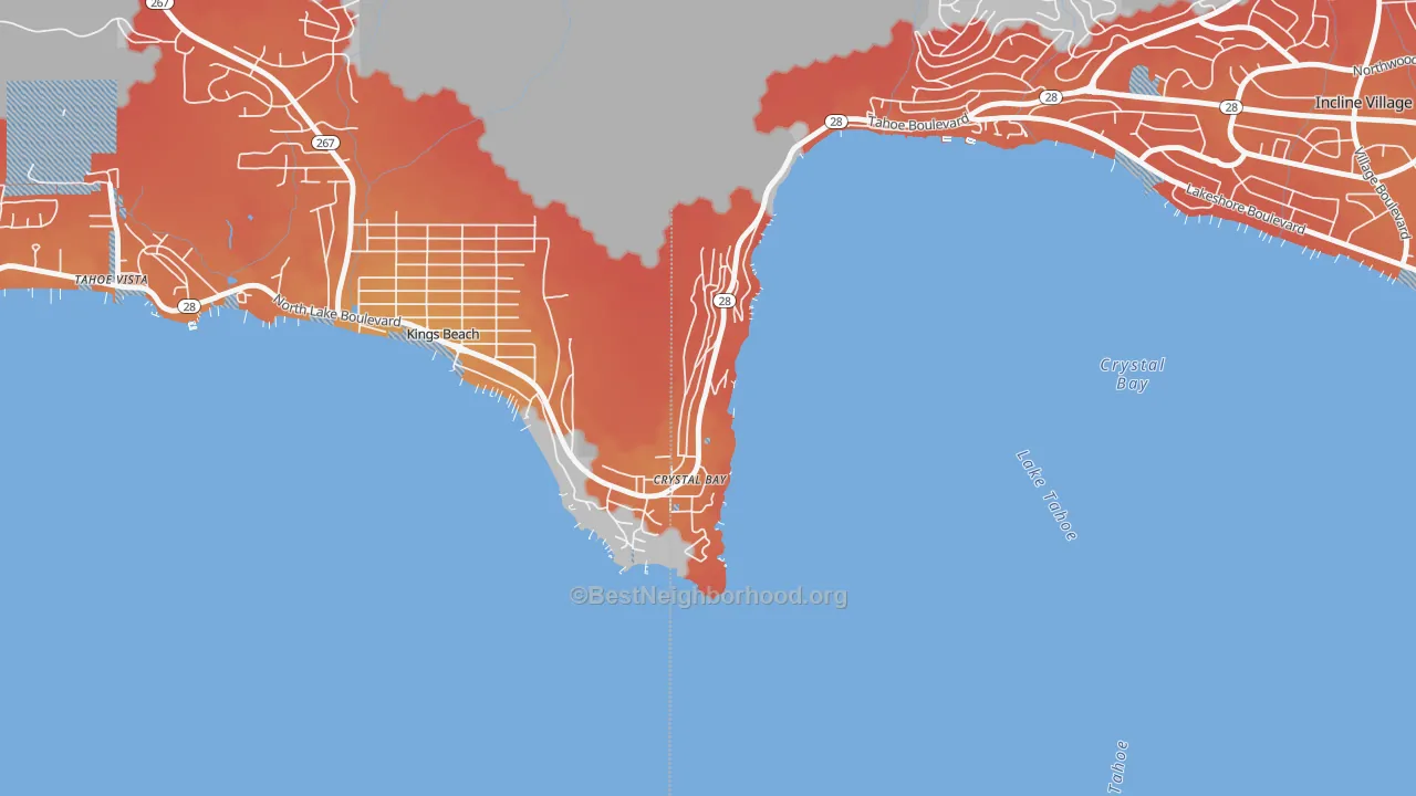Transit Grade map of Crystal Bay, NV