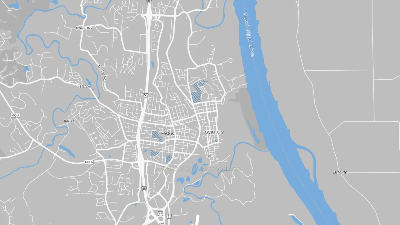 Transit Grade map of Crystal City, MO