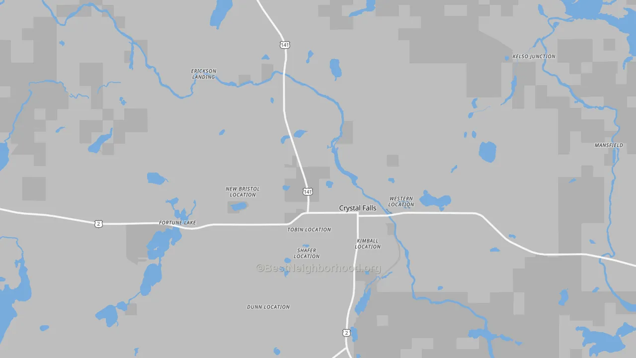 Transit Grade map of Crystal Falls, MI