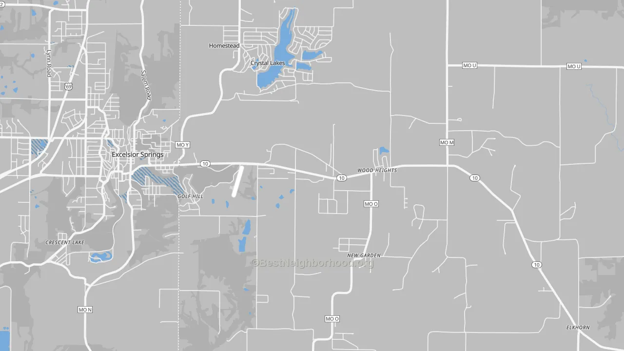 Transit Grade map of Crystal Lakes, MO