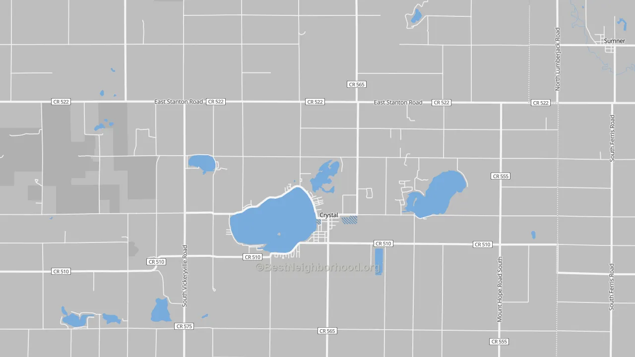 Transit Grade map of Crystal, MI