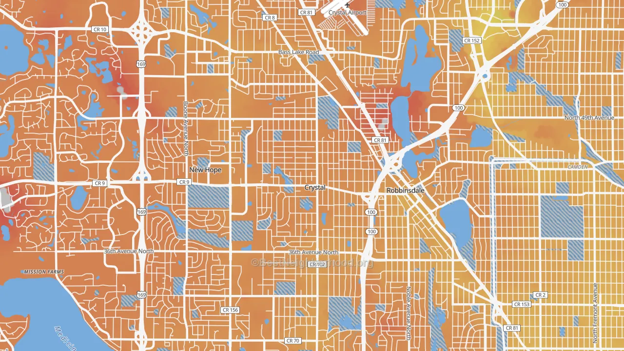 Transit Grade map of Crystal, MN