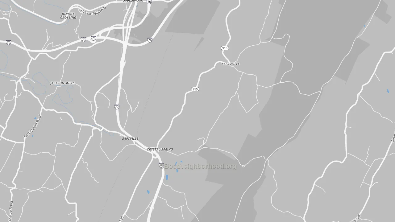 Transit Grade map of Crystal Spring, PA