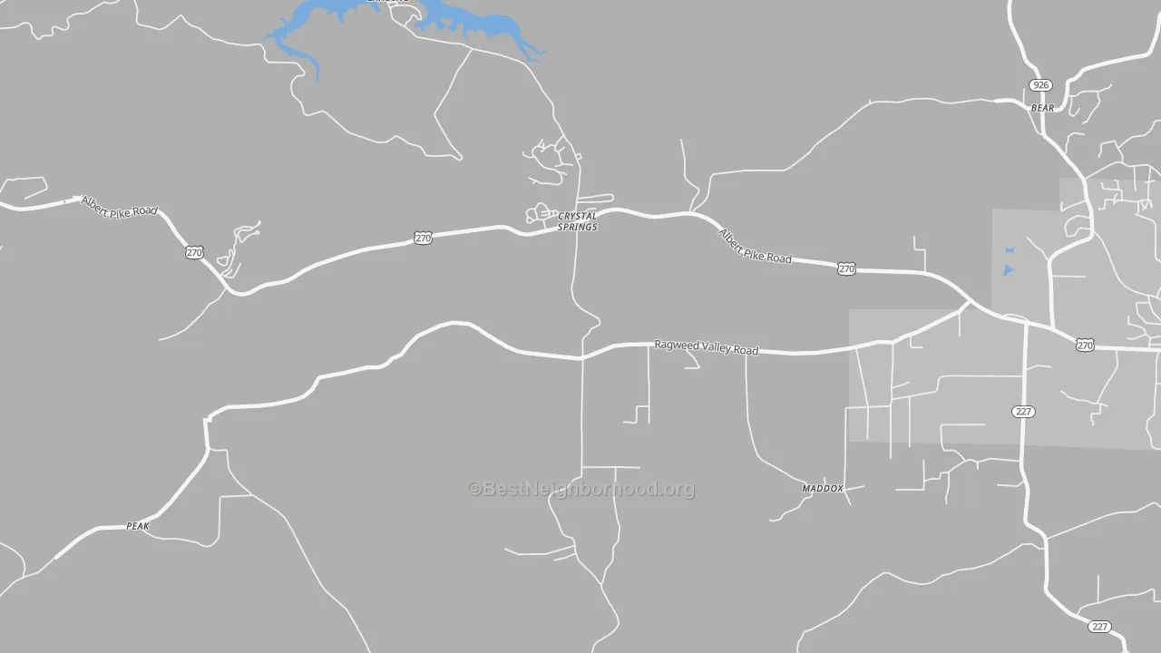 Transit Grade map of Crystal Springs, AR