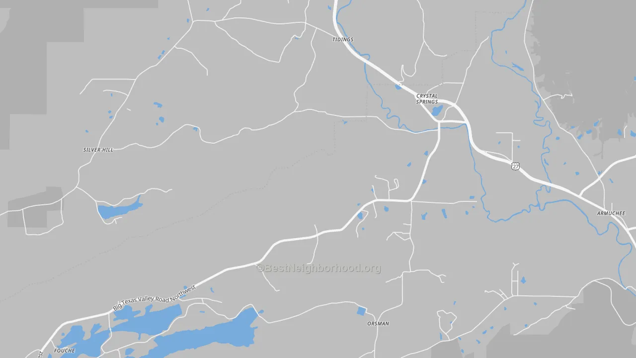 Transit Grade map of Crystal Springs, GA