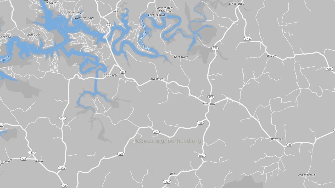Transit Grade map of Cub Run, KY