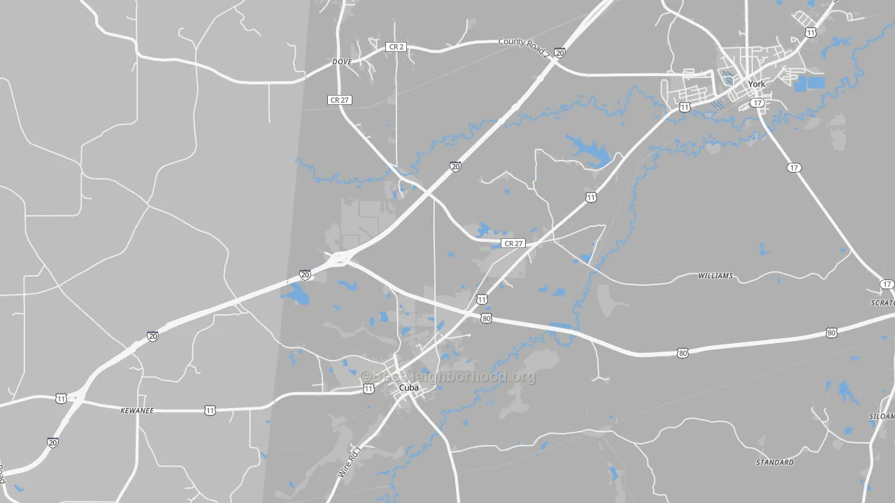 Transit Grade map of Cuba, AL