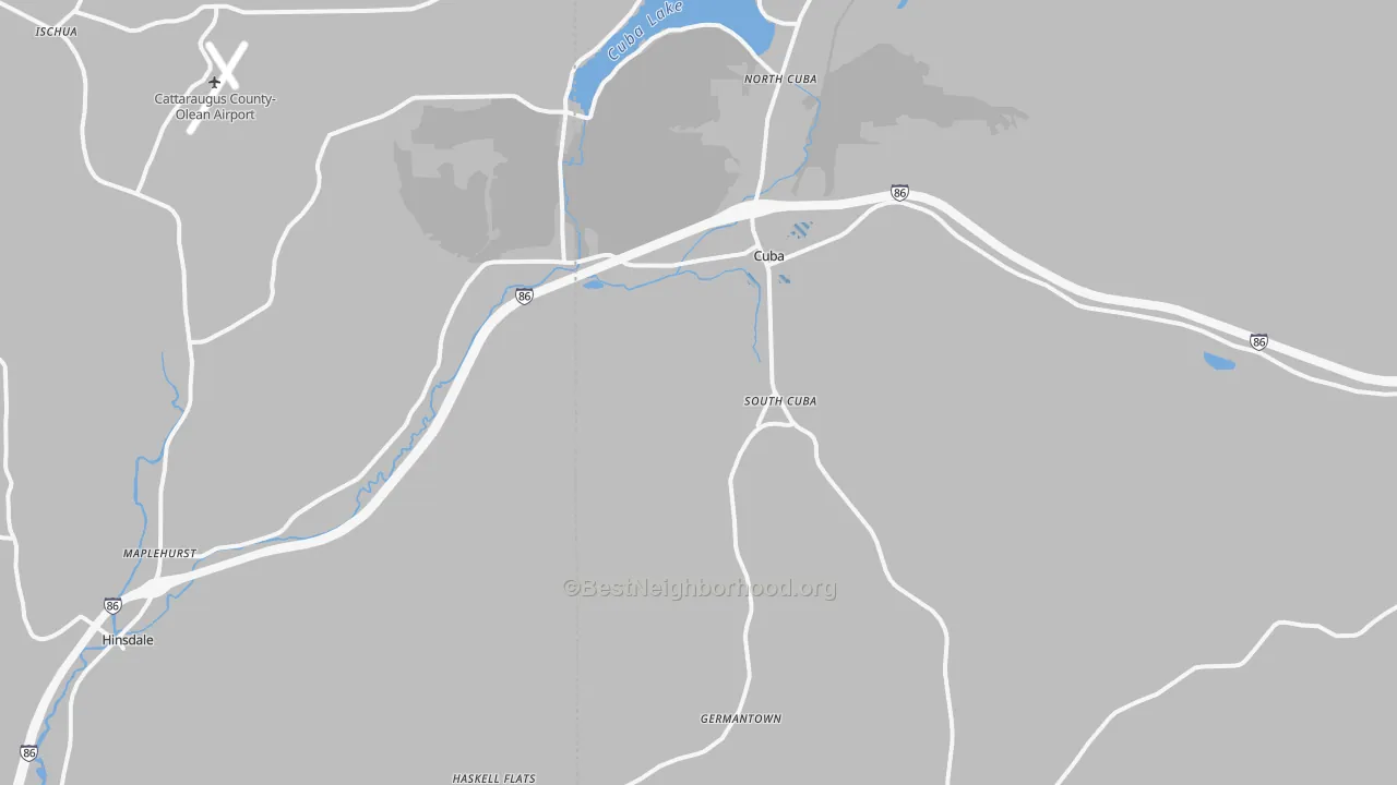 Transit Grade map of Cuba, NY