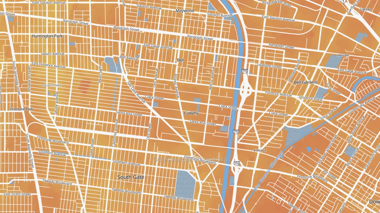 Transit Grade map of Cudahy, CA
