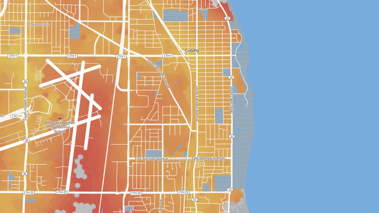 Transit Grade map of Cudahy, WI
