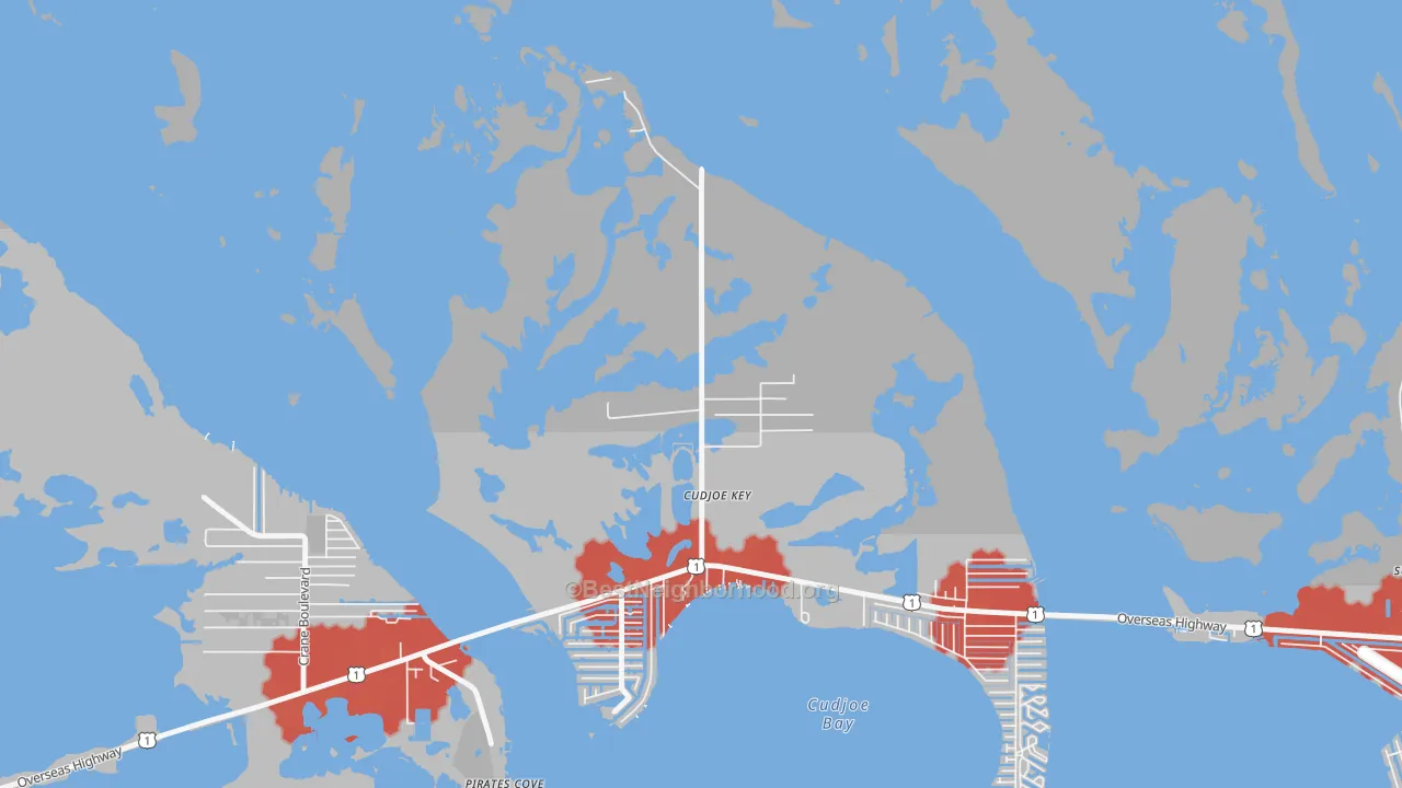 Transit Grade map of Cudjoe Key, FL