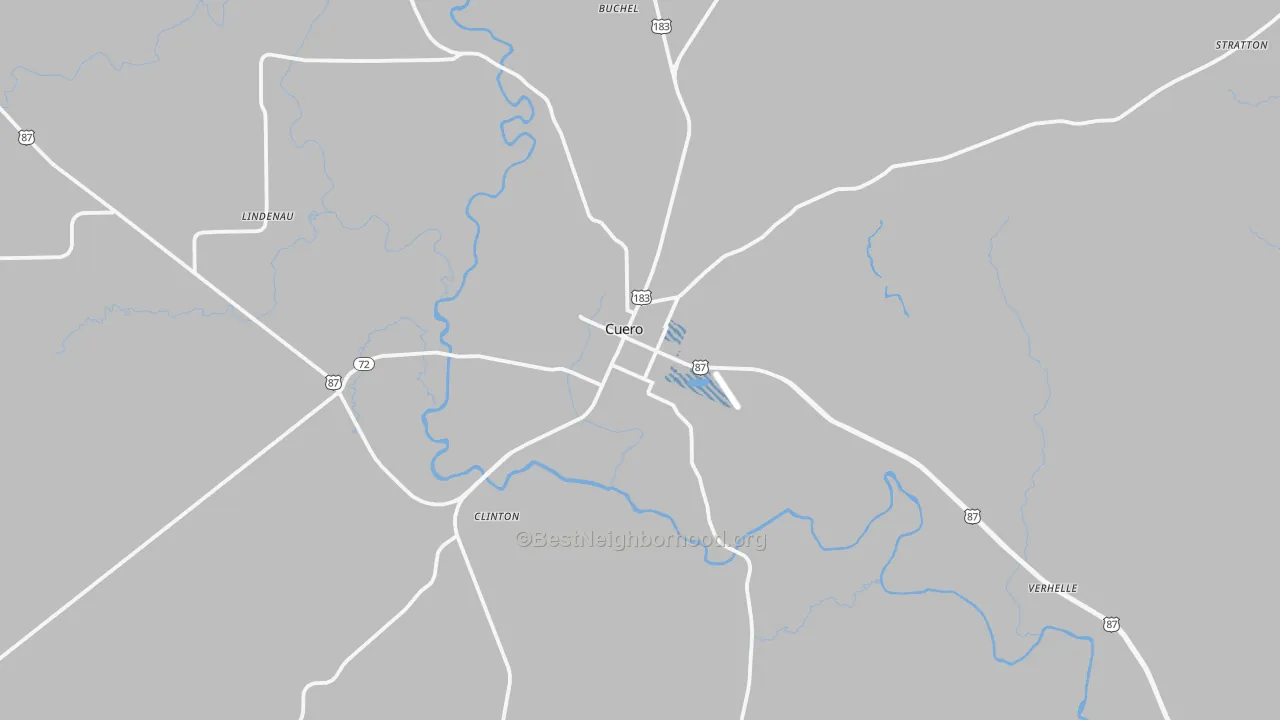 Transit Grade map of Cuero, TX