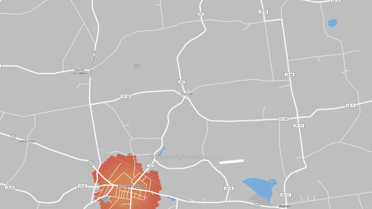 Transit Grade map of Cullen, NY
