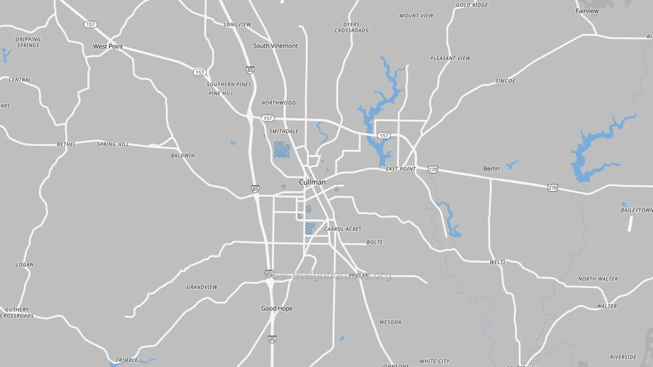 Transit Grade map of Cullman, AL