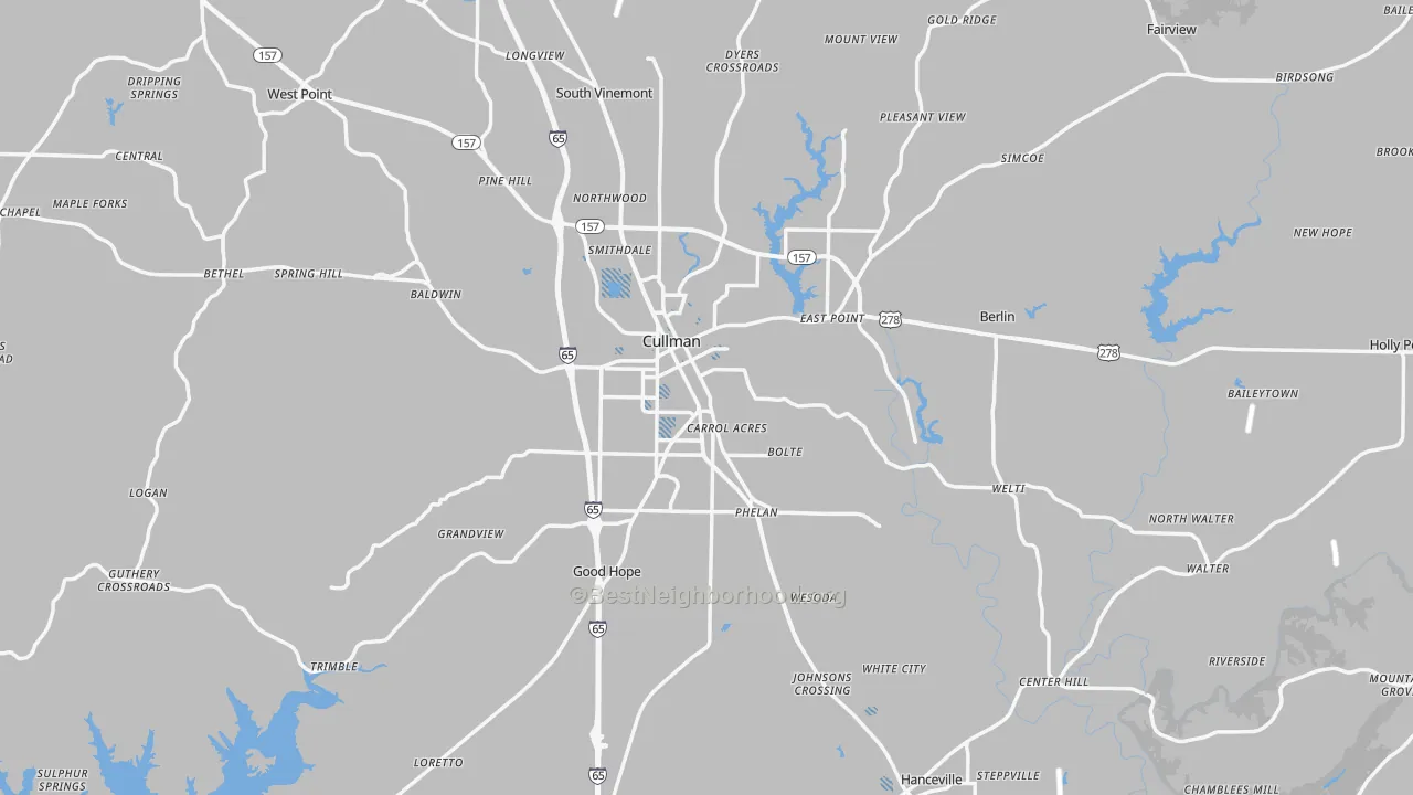 Transit Grade map of Cullman County, AL