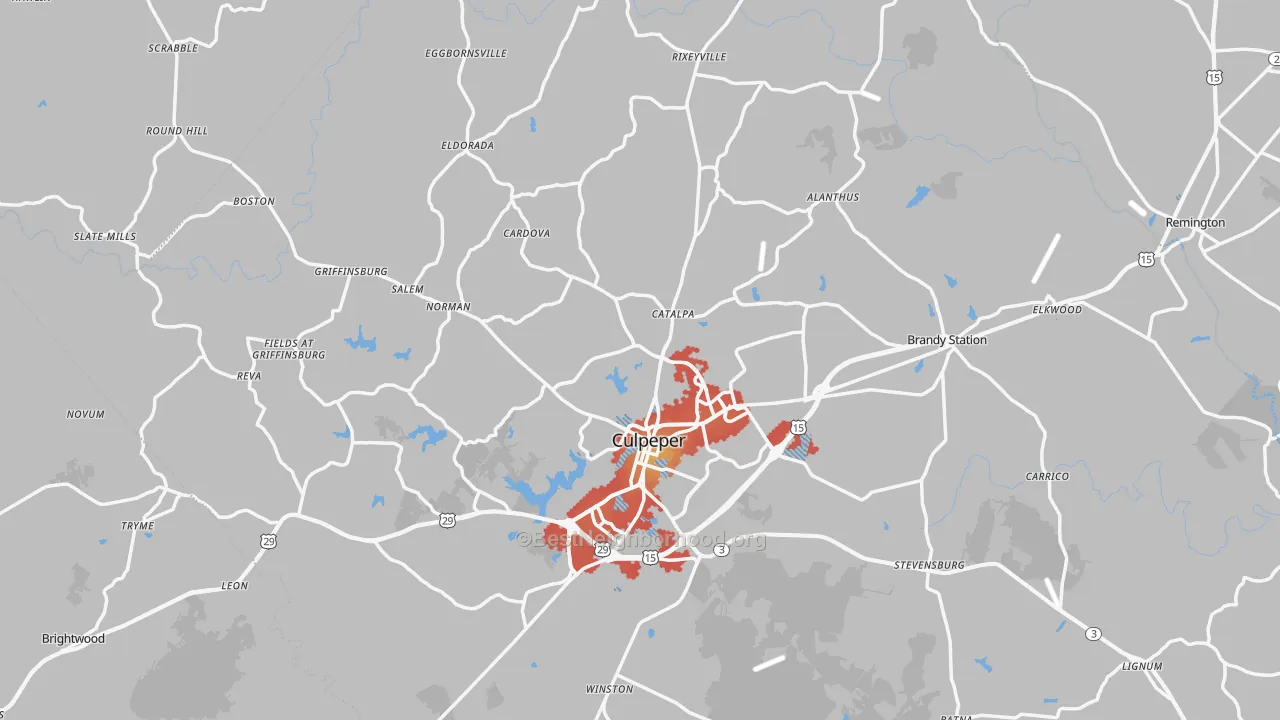 Transit Grade map of Culpeper County, VA