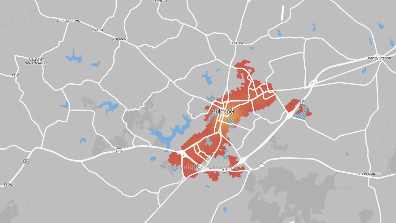 Transit Grade map of Culpeper, VA