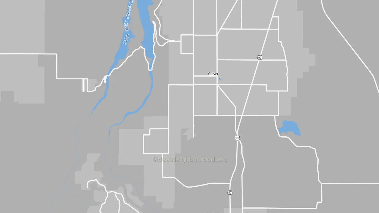 Transit Grade map of Culver, OR