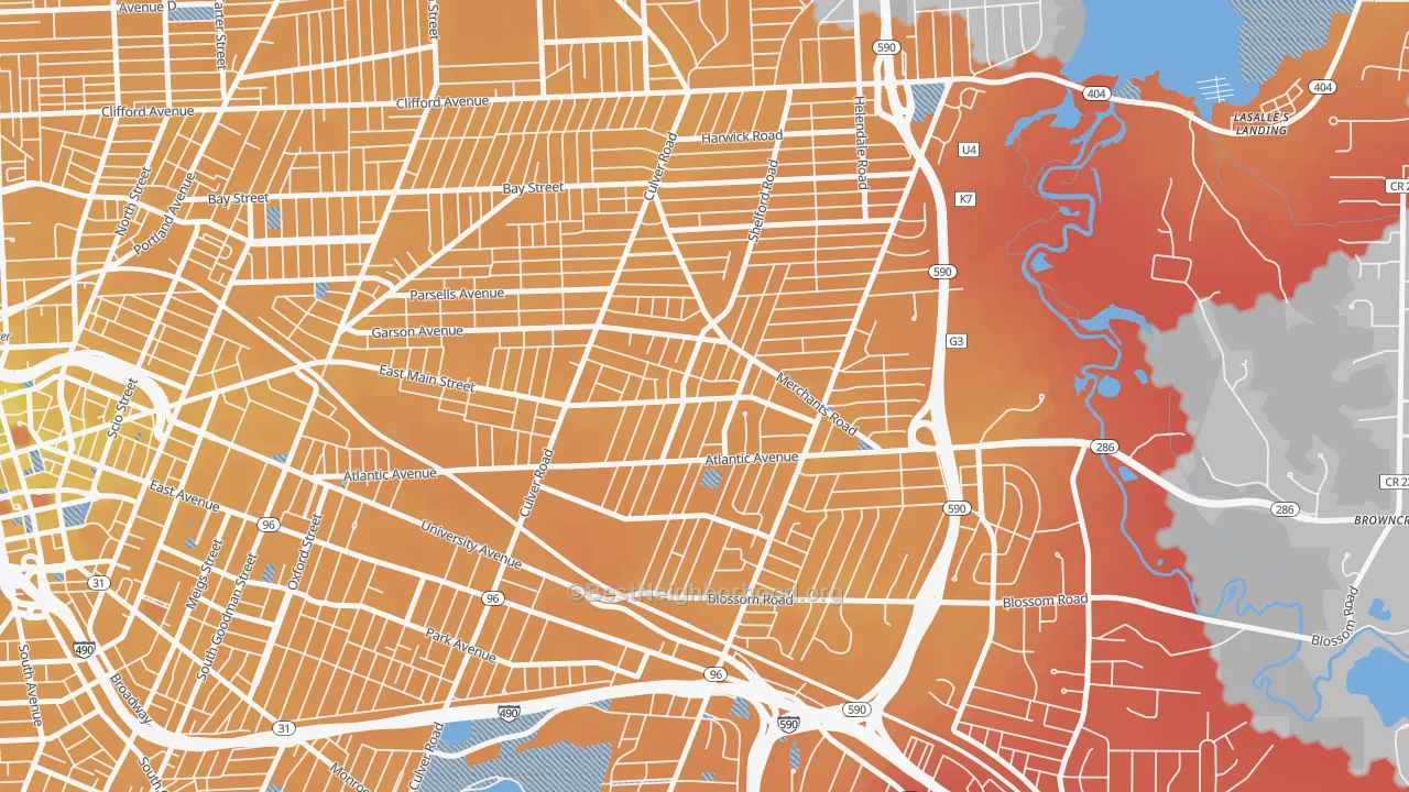 Transit Grade map of Culver-Winton, Rochester, NY