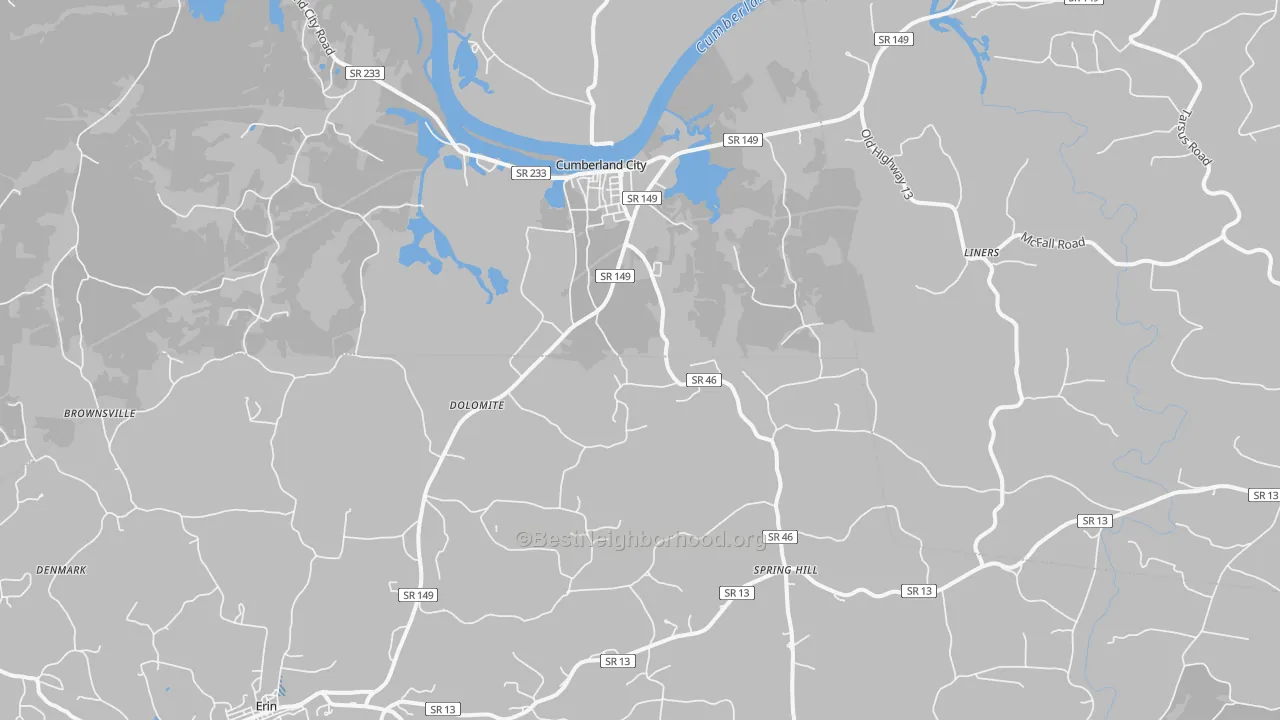 Transit Grade map of Cumberland City, TN