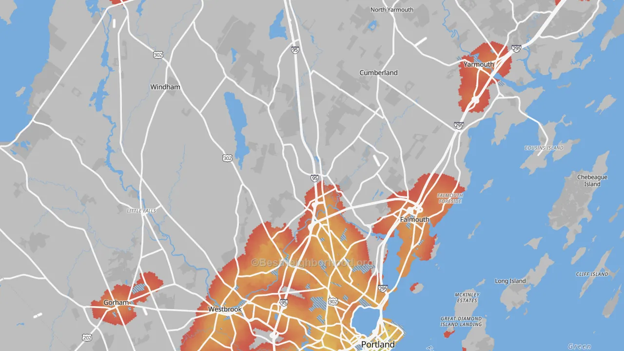 Transit Grade map of Cumberland County, ME