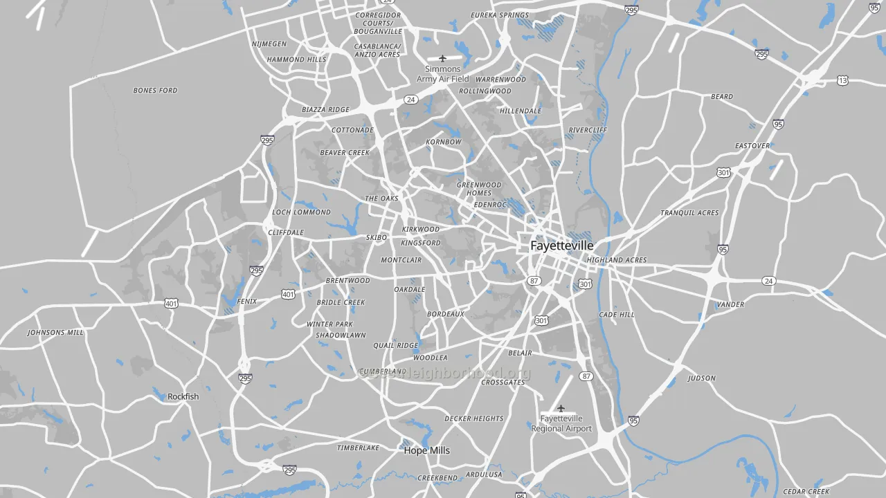 Transit Grade map of Cumberland County, NC