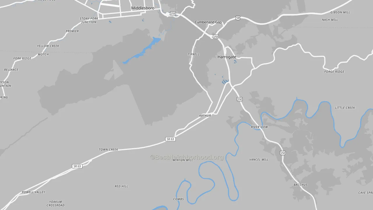 Transit Grade map of Cumberland Gap, TN