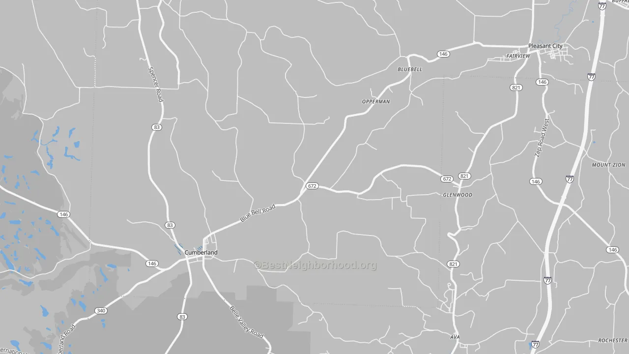 Transit Grade map of Cumberland, OH